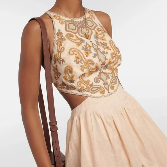 NWT Zimmermann Devi Embroidered Linen Midi Dress - Picture 5 of 16